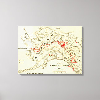 Alaska Panoramic Map Canvas Print