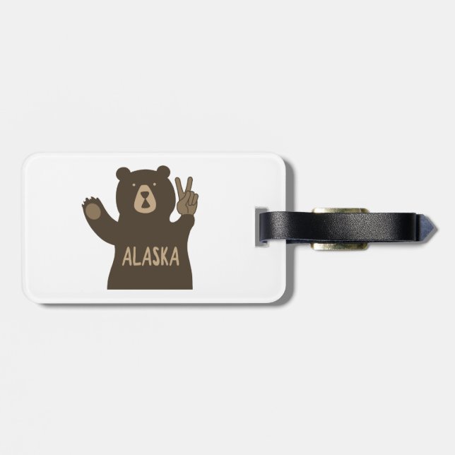 Alaska Peace Bear Luggage Tag (Back Horizontal)