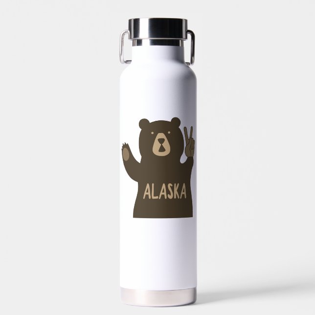 Alaska Peace Bear Water Bottle (Front)