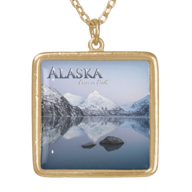 Alaska Peace on Earth Gold Plated Necklace (Front)