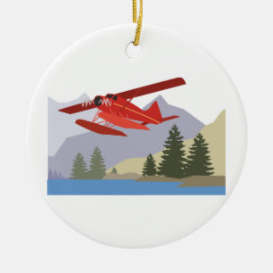 Alaska Plane Ceramic Ornament