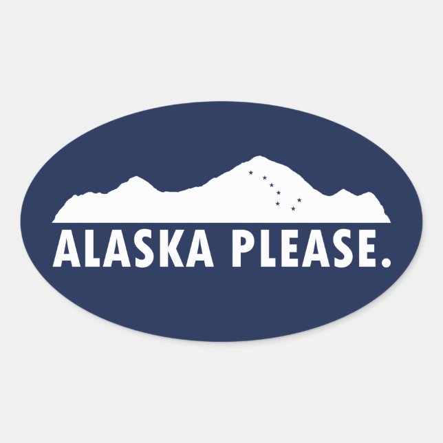 Alaska Please Oval Sticker (Front)