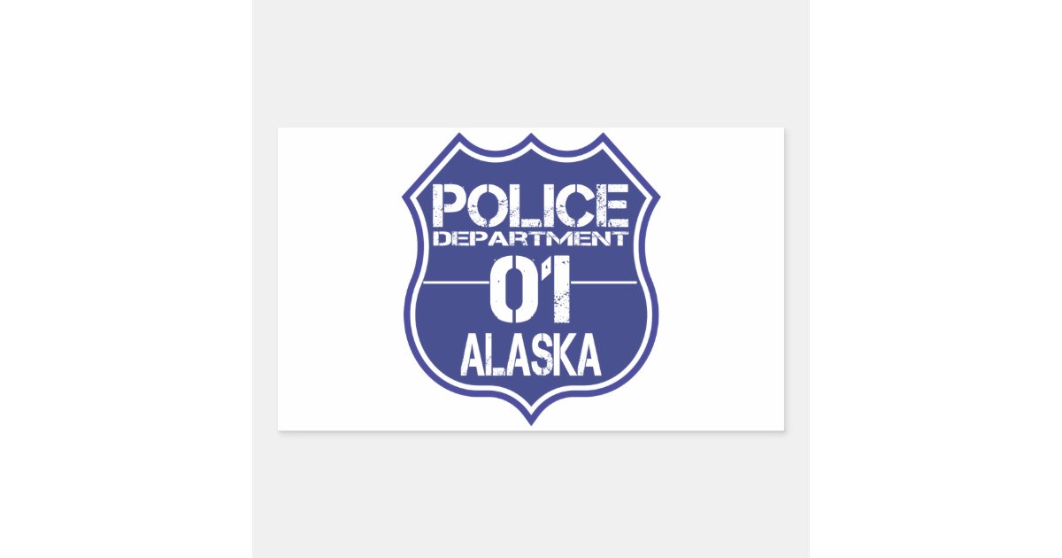 Alaska Police Department Shield 01 Rectangular Sticker Zazzle