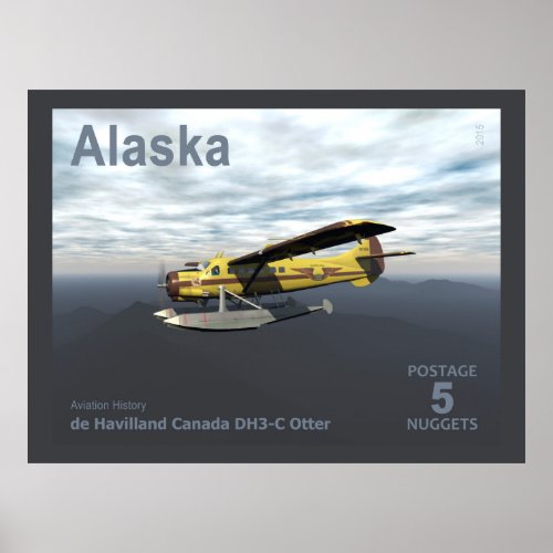 Alaska Postage _ de Havilland DH3_C Otter Poster
