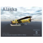 Alaska Postage - de Havilland DH3-C Otter Statuette<br><div class="desc">A 5-Nugget postage stamp issued by a mythical independent nation of Alaska. First in a series of Alaska aviation history stamps, it features a de Havilland Canada DH3-C Otter sporting the logo of mythical Flying Moose Aviation of Talkeetna. Text reading, "Alaska, " "POSTAGE 10 NUGGETS, " "Aviation History, " and...</div>