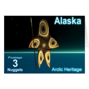 Alaska Postage- Fractal Inuit Hunter Cards