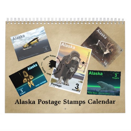 Alaska Postage Stamps Calendar