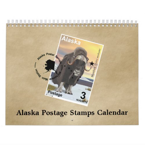 Alaska Postage Stamps Calendar
