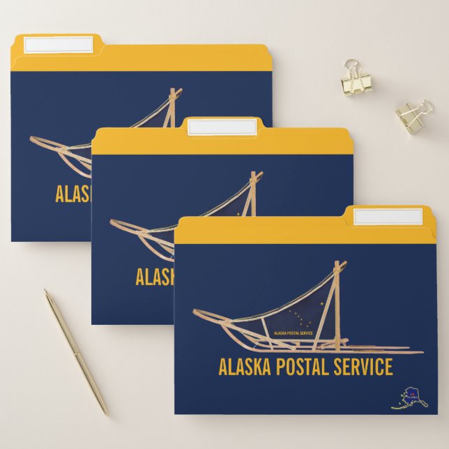 Alaska Postal Service Dog Sled File Folder (Set)