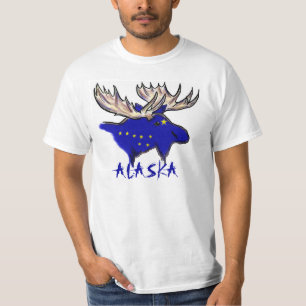 Alaska pride elk state flag customizable value tee