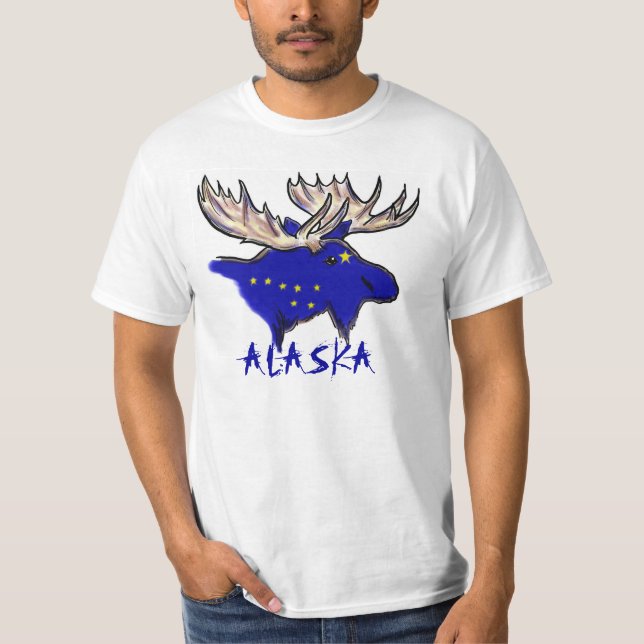 Alaska pride elk state flag customizable value tee (Front)