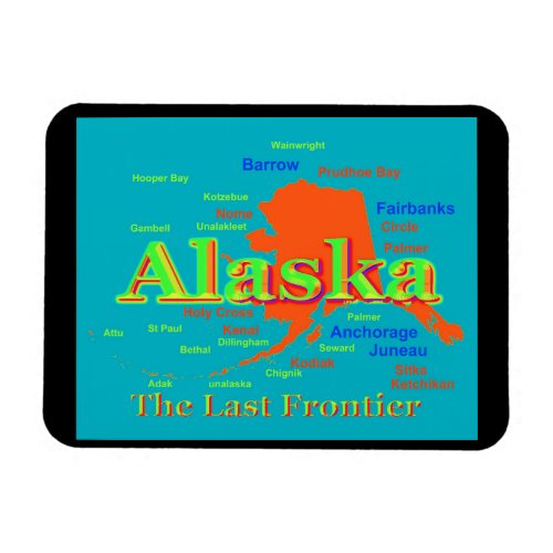 Alaska Pride Map Silhouette Magnet