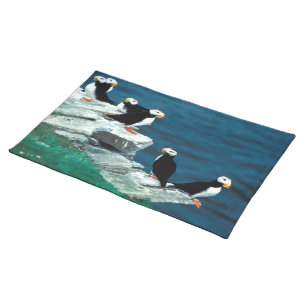 Alaska Puffins Feathered Colorful Birds Placemat