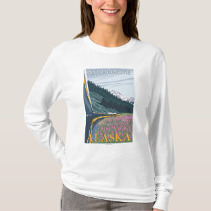 Alaska Railroad Scene - Anchorage, Alaska T-Shirt