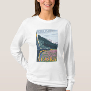 Alaska Railroad Scene - Chase, Alaska T-Shirt