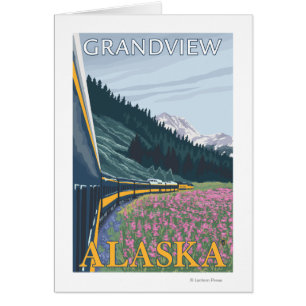 Alaska Railroad Scene - Grandview, Alaska