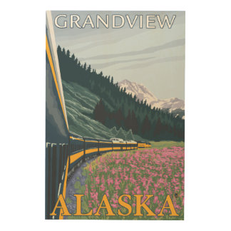 Alaska Railroad Scene - Grandview, Alaska Wood Wall Art