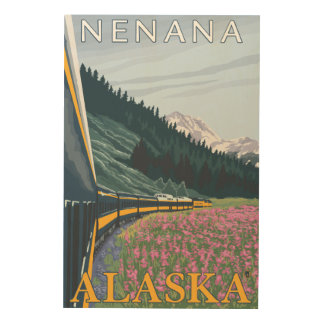 Alaska Railroad Scene - Nenana, Alaska Wood Wall Decor