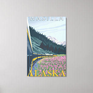Alaska Railroad Scene - Wasilla, Alaska Canvas Print