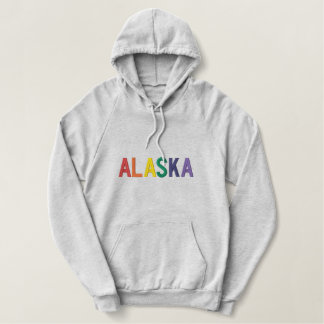 Alaska Rainbow Colors Embroidered Hoodie