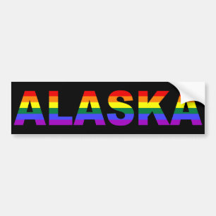 Alaska Rainbow Stripes Bumper Sticker