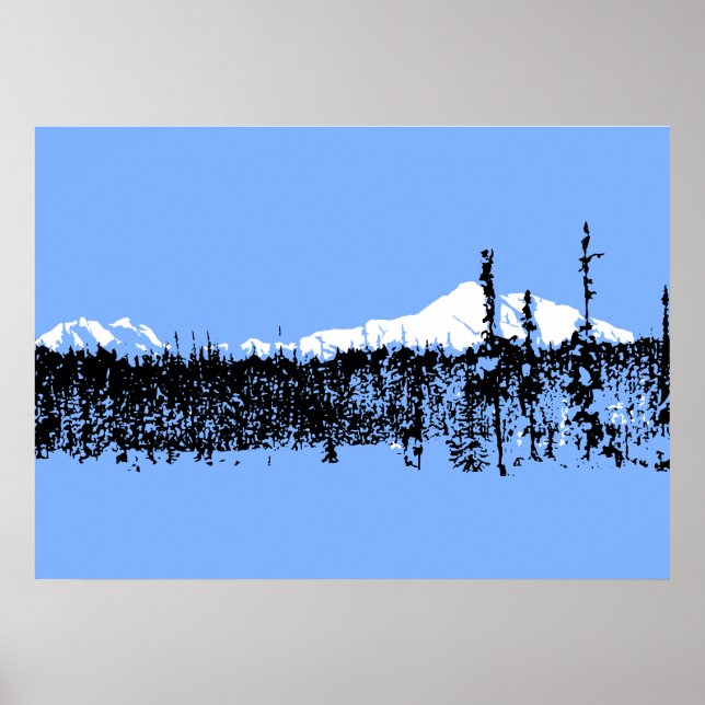Alaska Range Mountain Landscape Digital Download Poster (Front)
