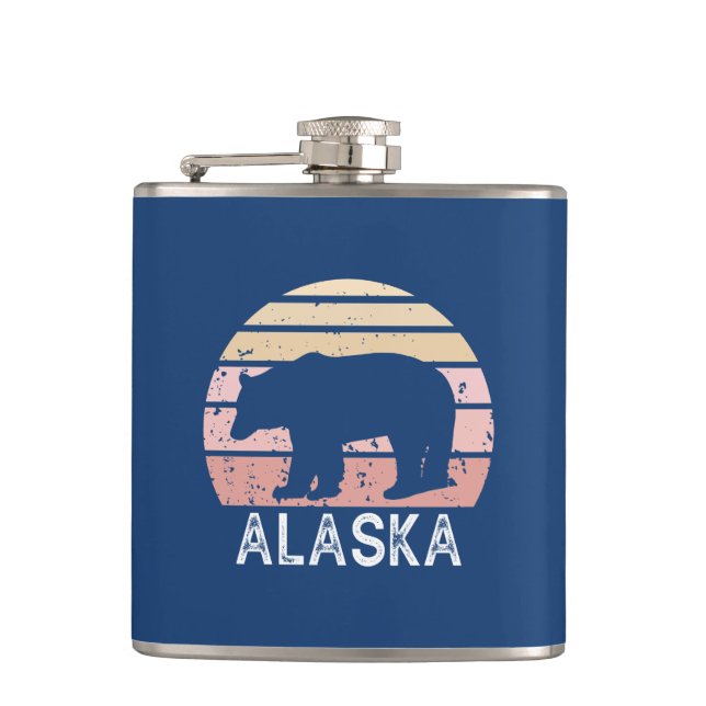 Alaska Retro Bear Flask (Front)