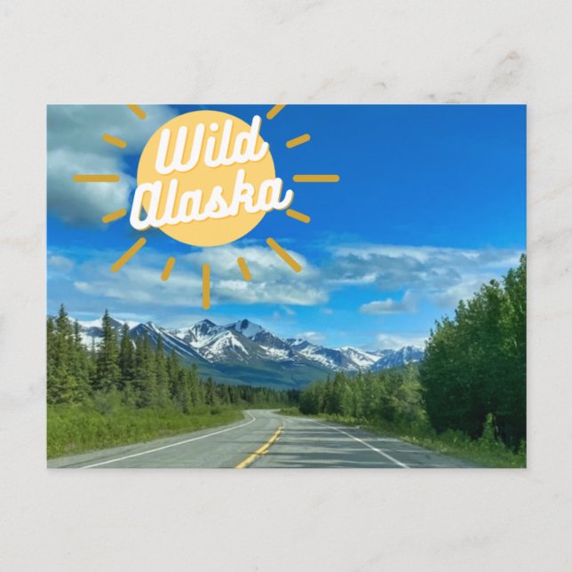 Alaska Road Trip Mountain Photography Postcard (Front)