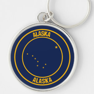 Alaska Round Emblem Keychain