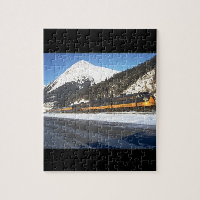Alaska RR F-7 #1502, with train_Trains Jigsaw Puzzle (Vertical)