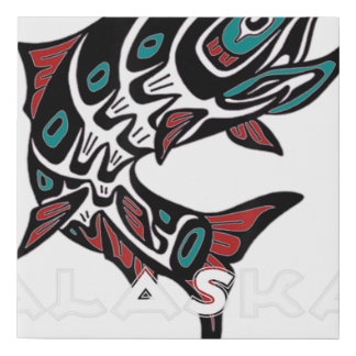 Alaska Salmon Fishing Native American Indigenous T Faux Canvas Print