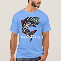 Alaska Salmon Fishing Native American Indigenous T