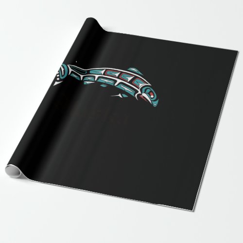 Alaska Salmon Fishing Native American Indigenous Wrapping Paper