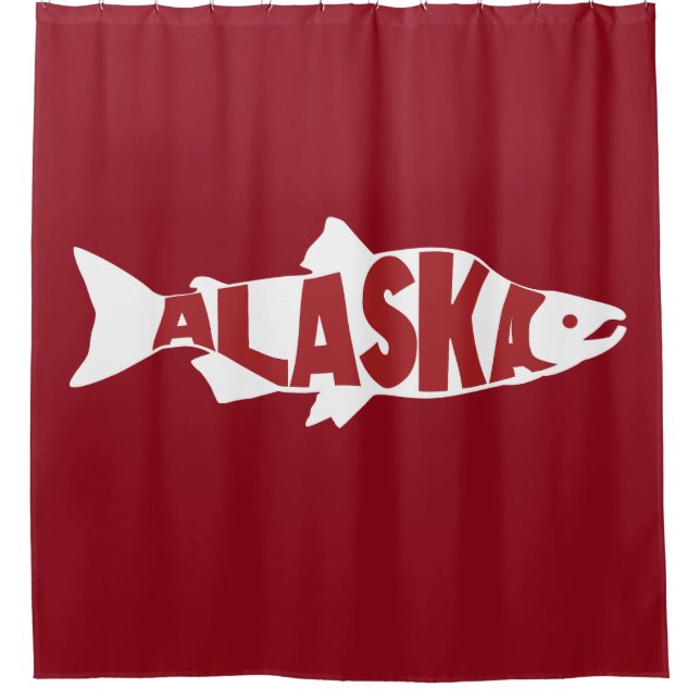 Alaska Salmon Shower Curtain (Front)