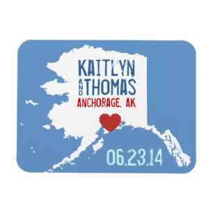 Alaska Save the Date - Customizable City Magnet