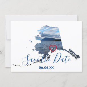 Alaska Shape Photo Save the Date Announcement
