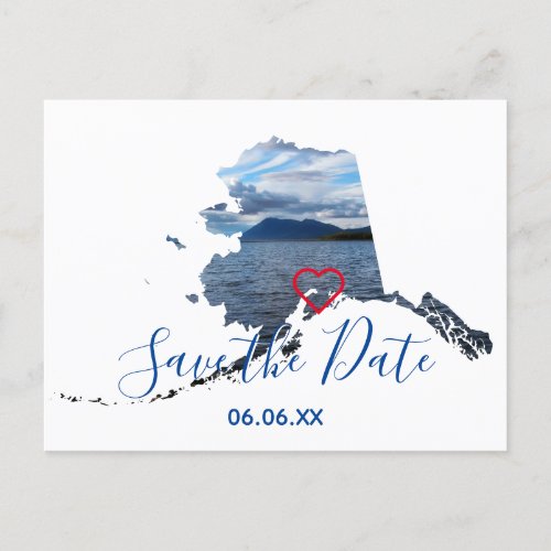 Alaska Shape Photo Save the Date Announcement Postcard