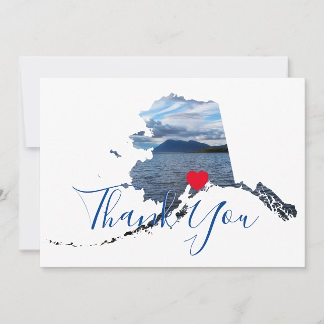 Alaska Shape Photo Thank You Card (Front)