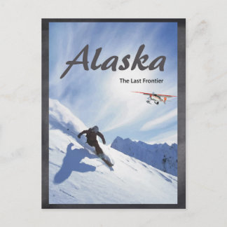 Alaska  ski plane mountain  Postcard