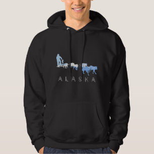 Alaska Sled Dogs Mushing - Sled Dog Team Snow Moun Hoodie