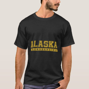 Alaska Snowboarding Yellow Vintage Text T-Shirt