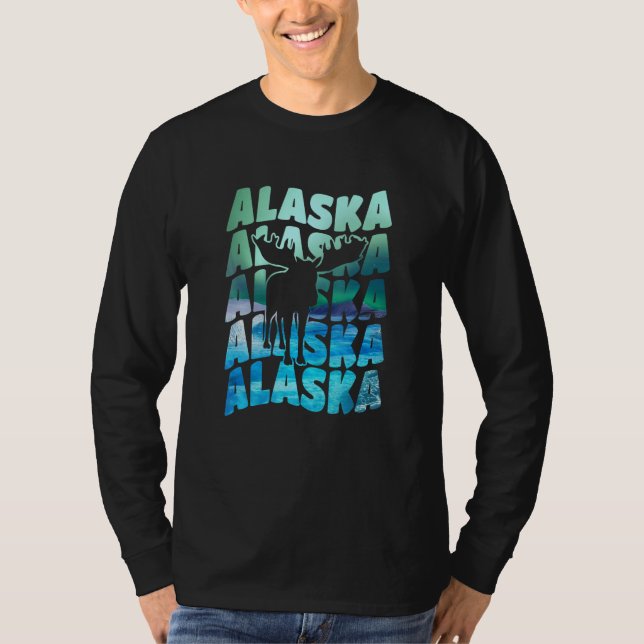 Alaska Souvenir Aurora Borealis Northern Lights Sn T-Shirt (Front)