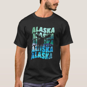 Alaska Souvenir Aurora Borealis Northern Lights Sn T-Shirt