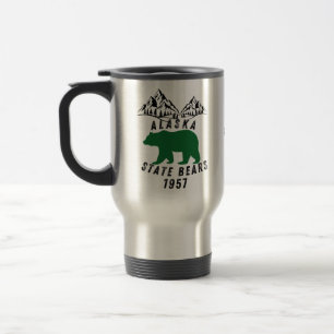 Alaska State Bears 1957 Retro Black Design Travel Mug