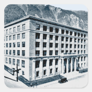 Alaska State Capitol in Juneau Date 1930 Vintage Square Sticker