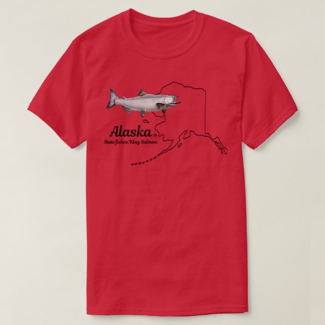Alaska state Fish King Salmon TShirt (Design Front)