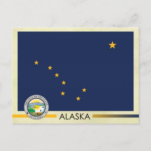 Alaska State Flag and Seal Postcard