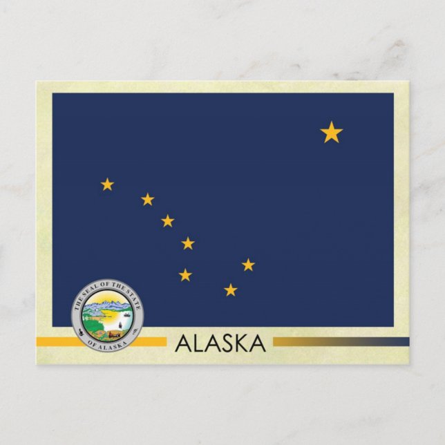 Alaska State Flag and Seal Postcard (Front)