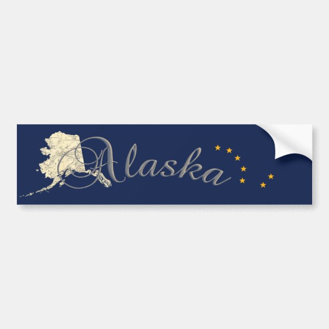Alaska State Flag Bumper Sticker (Front)
