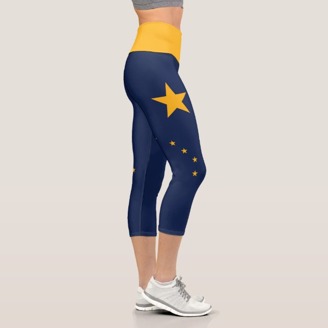 Alaska State Flag Capri Leggings (Right)
